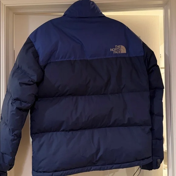 The North Face Men’s Big 1996 Retro Nuptse Jacket Blue & Black Sz M Great Shape!